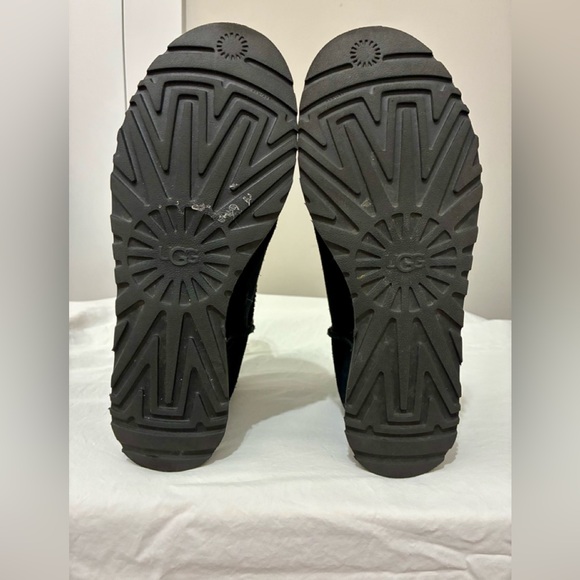 Ugg Classic Femme Ankle Wedge Booties 9.5 Black Suede - Picture 5 of 7